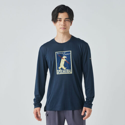 男款 羊毛塗鴉長Tee/雪橇白熊