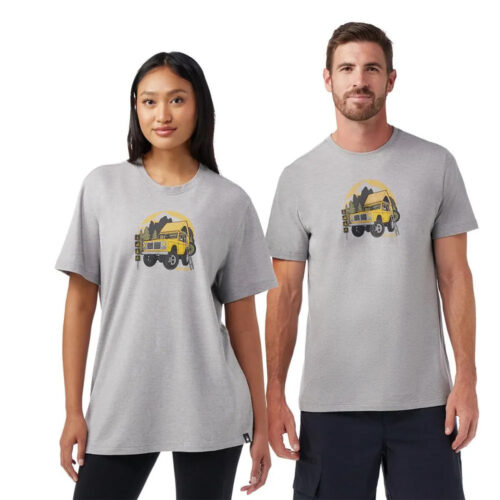 中性款塗鴉短Tee/露營車 淺灰色