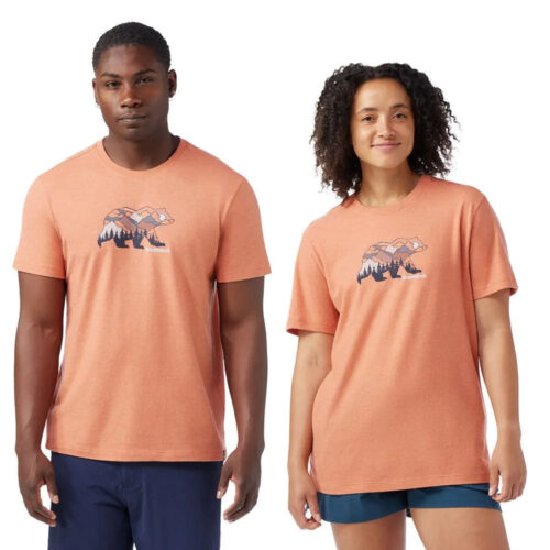 中性款塗鴉短Tee/小熊山林 赤陶色